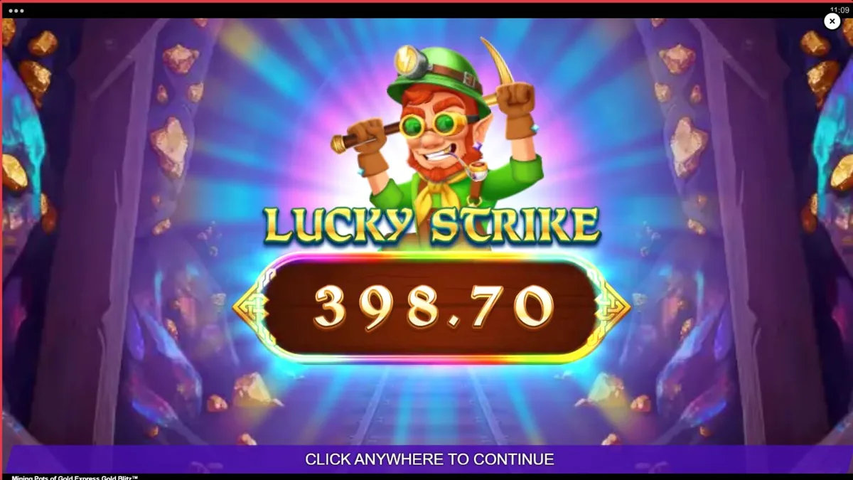 Mining Pots of Gold Express Gold Blitz™ স্লট গেমের রঙিন ইন্টারফেস